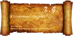 Kirnbauer Gujdó névjegykártya
